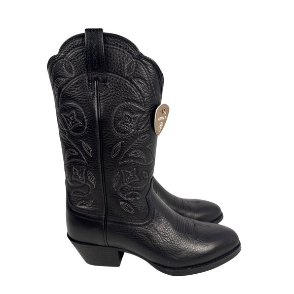 Ariat Women's Heritage Western Round Toe Black Leather Boots Size